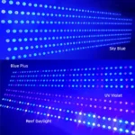 Sky Blue and UV Violet spectrum combinations on led reef aquarium bar light